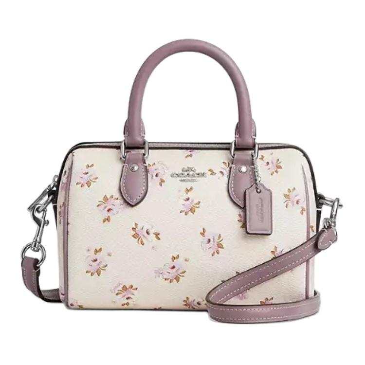 COACH Rowan Coated Canvas Shoulder Bag, Crossbody Bag, Handbag Small Women's Chalk White