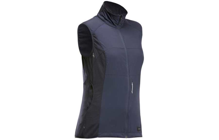 DECATHLON TREK 500 Windproof Fleece Lined Thermal Mountain Hiking Tank Top Vest Women's Dark Navy Blue