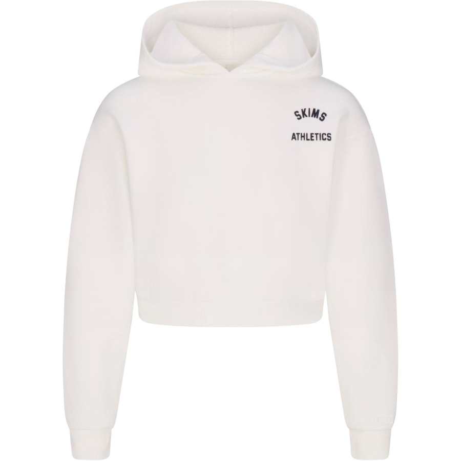 Skims SS25 COTTON FLEECE SHRUNKEN HOODIE Sweatshirt Women's MARBLE GRAPHIC/Marble Pattern