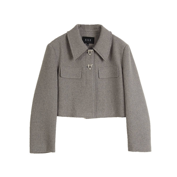 ELLE Cropped Coat Women's Light Gray