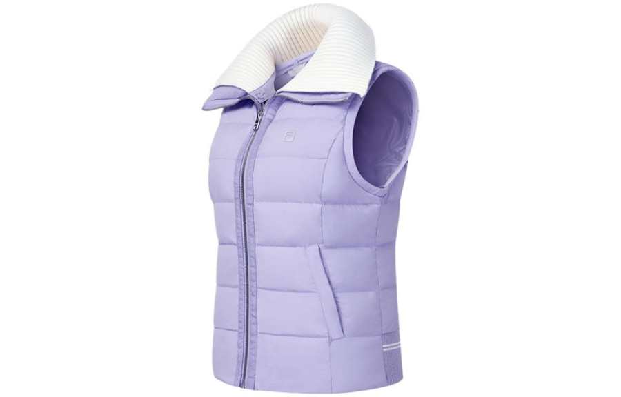 FILA Golf Down Vests Women's Aroma Purple Lapel Moderate Other