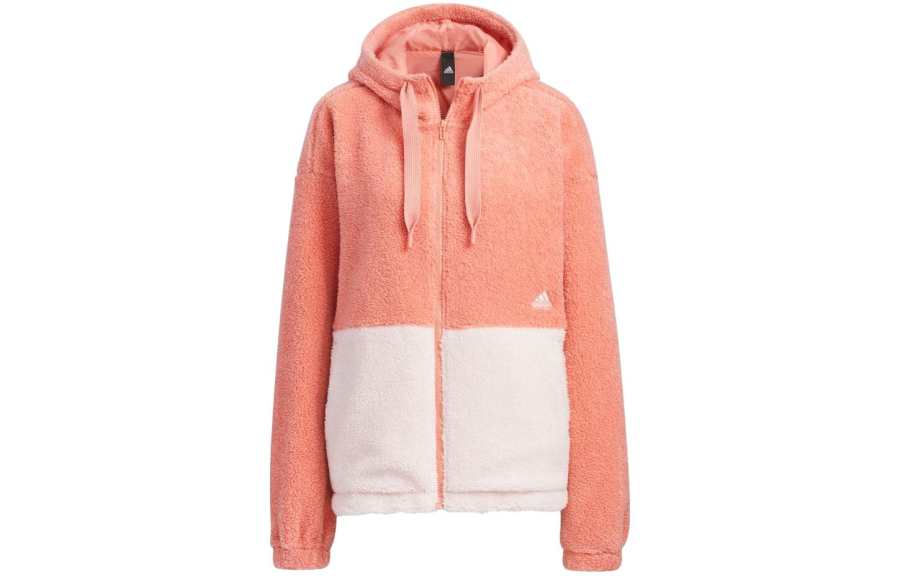 Adidas Adidas Velvet Jackets Women's Orange Hooded Moderate