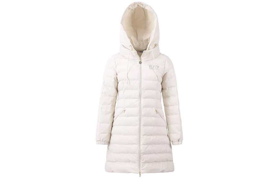 EMPORIO ARMANI EA7 Puffer Jacket Coat Women's Moonlight Beige