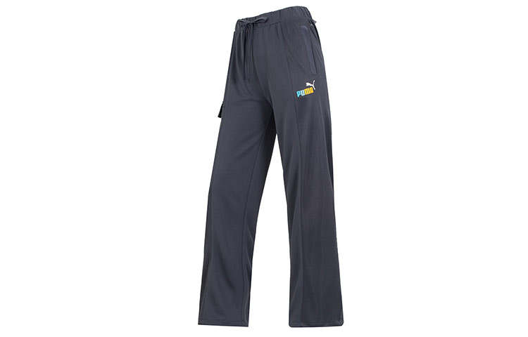 PUMA Casual Pants Women's Dark Gray Moderate Wide Leg Pants