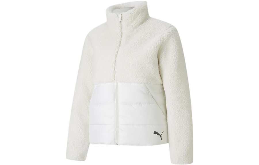 PUMA Velvet Jackets Women's White Stand Collar Moderate
