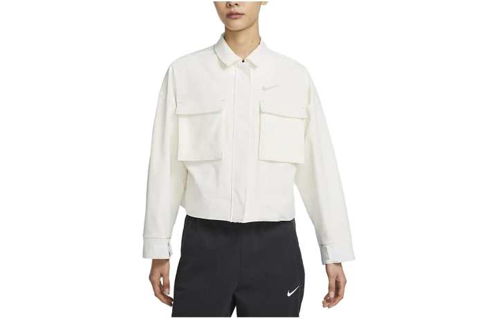 Nike Nike Cropped Coats Women's White Lapel Moderate