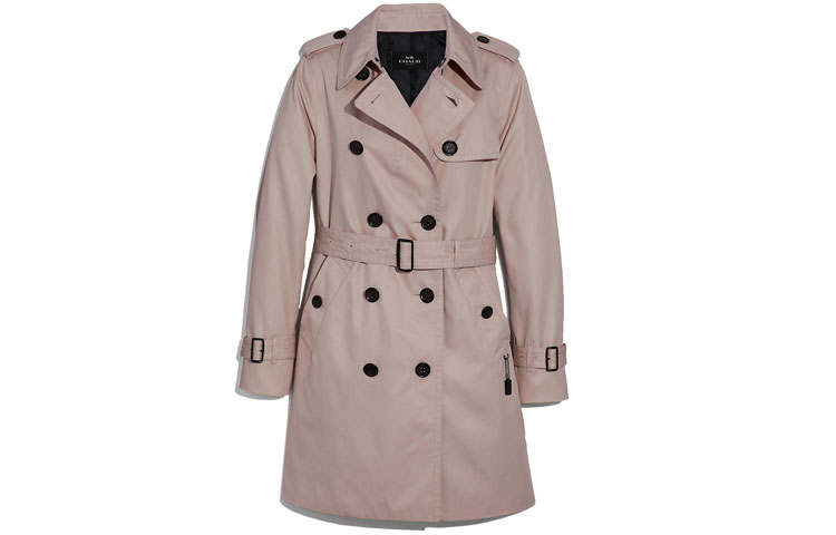 COACH Trench Coats Women's Pink