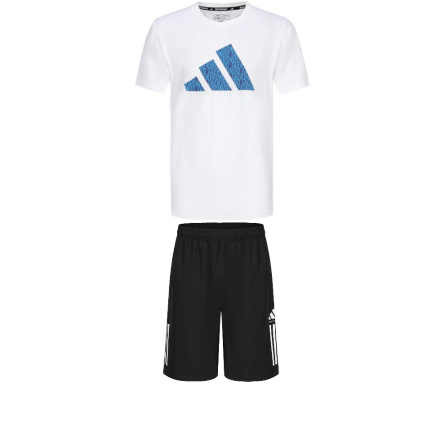 Adidas Adidas Taekwondo Casual Sportswear Men's Set White Blue+Black