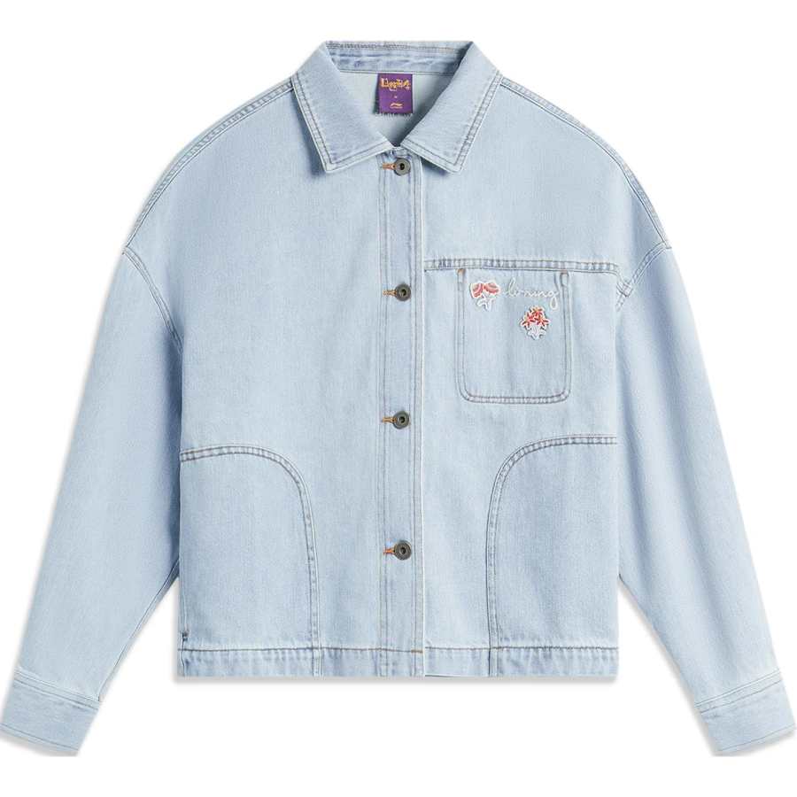 Li-Ning Li Ning Sports Life Collection Denim Jacket Women's Light Blue