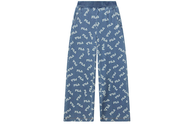 FILA Casual Pants Women's Blue Moderate Wide Leg Pants