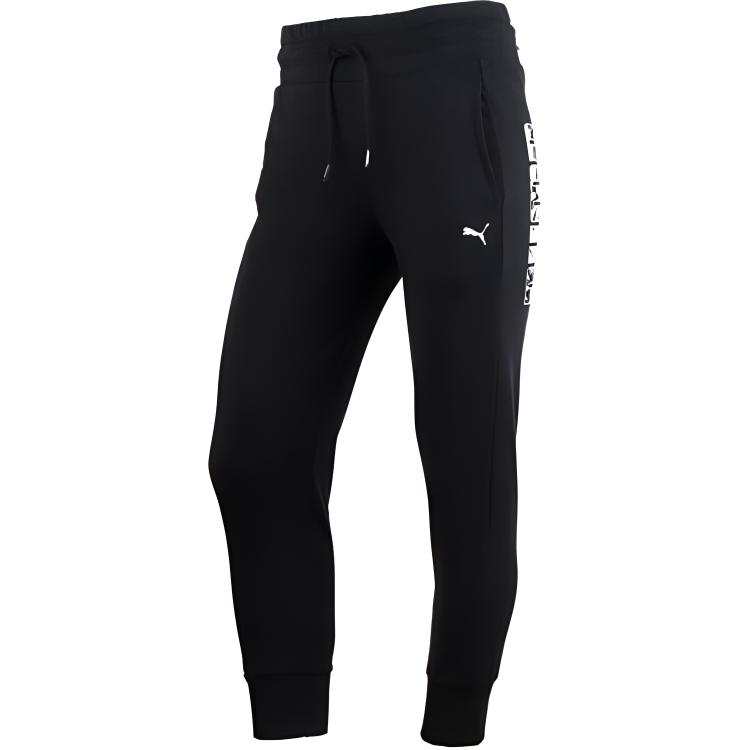 PUMA Knitted Sweatpants Women's Black Moderate Cuffed Pants