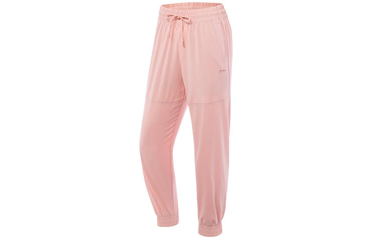 Li-Ning Li Ning Knitted Sweatpants Women's Pink Moderate Cuffed Pants