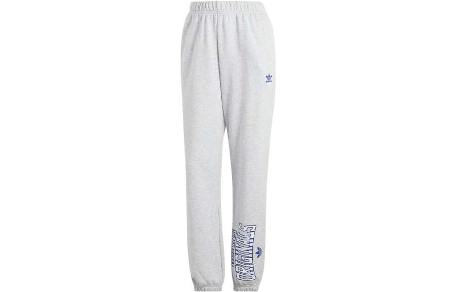 Adidas Originals Knitted Sweatpants Women's Light Gray Moderate Cuffed Pants