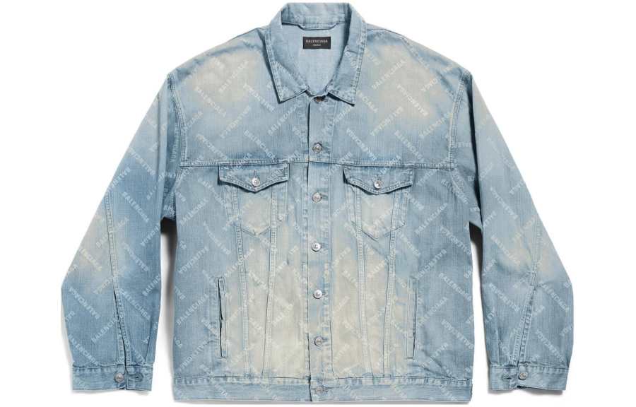 Balenciaga logo-print denim jacket