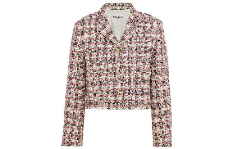 MIU MIU 【Previous Season】checked single-breasted jacket