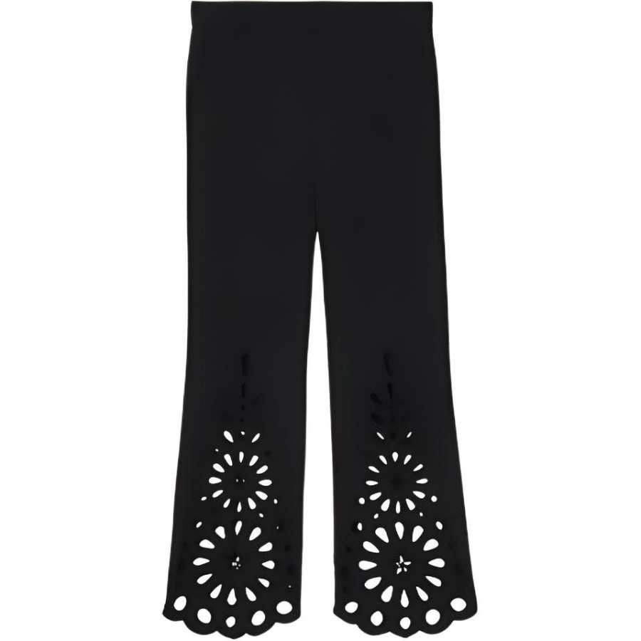 Burberry Casual Pants Women's Black Moderate Straight Fit Pants