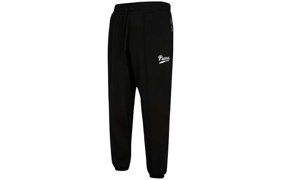 PUMA Knitted Sweatpants Women's Black Moderate Cuffed Pants