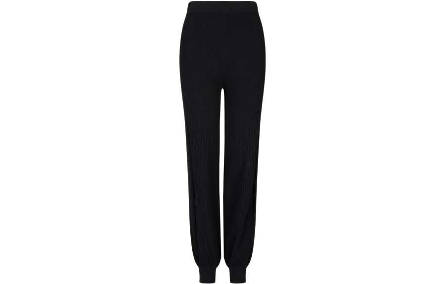 ARMANI EXCHANGE Knitted Sweatpants Women's Black Moderate Cuffed Pants