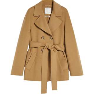 SportMax Coats Women's Beige Lapel Moderate Straight Fit
