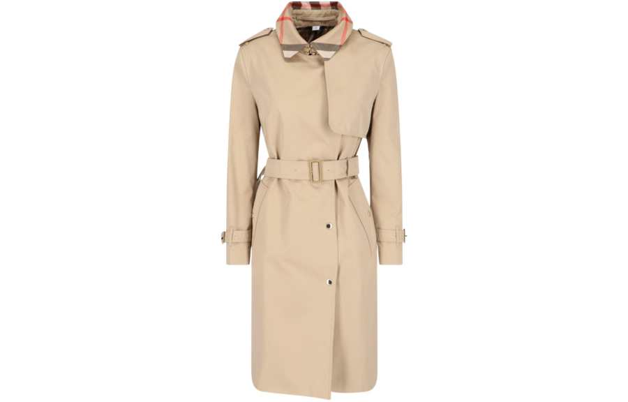 Burberry Checked Belted Waist Trench Coat