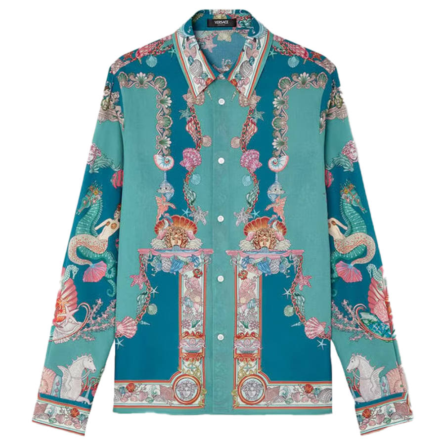 Versace Coral Theatre cotton shirt