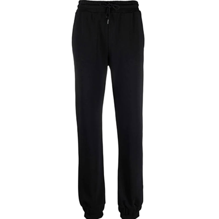 EMPORIO ARMANI Knitted Sweatpants Women's Black Moderate Cuffed Pants