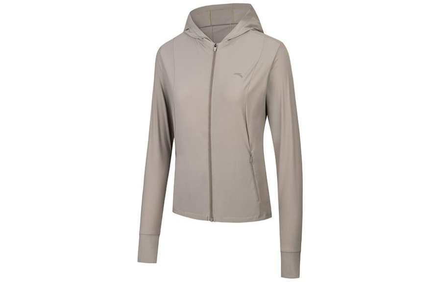 Anta Variety Training Collection Breathable Cooling UV Protection Sun Protection Clothing Women's Linen Gray