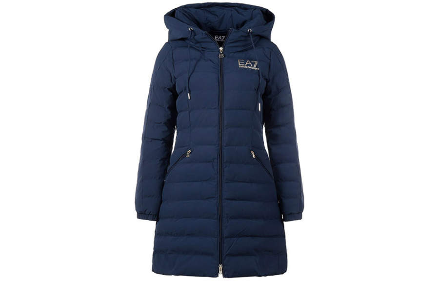 EMPORIO ARMANI EA7 Puffer Jacket Coat Women's Army Blue