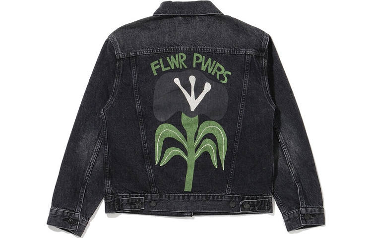Levis Denim Jackets Women's Dark Gray Lapel Moderate Straight Fit