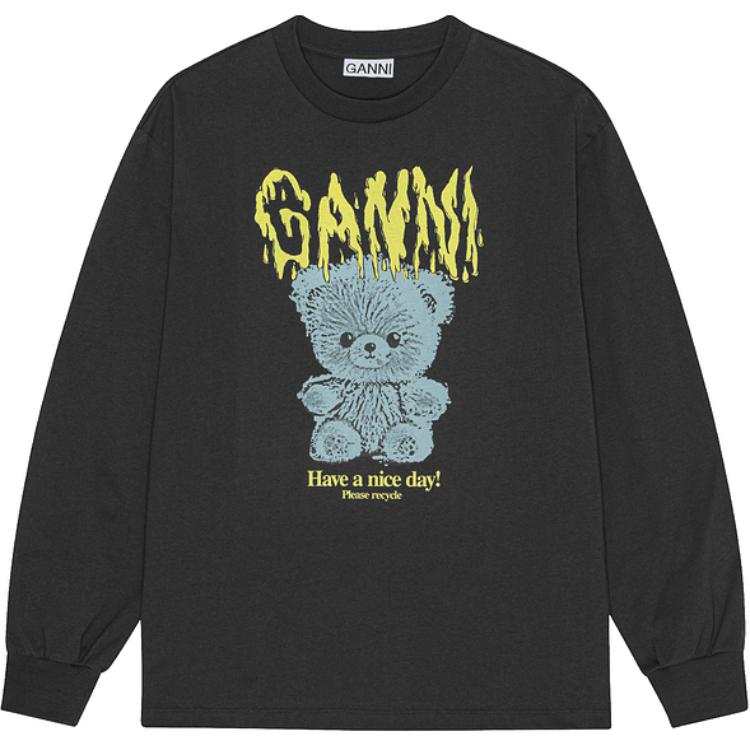 GANNI Teddy Printed Crewneck Sweatshirt