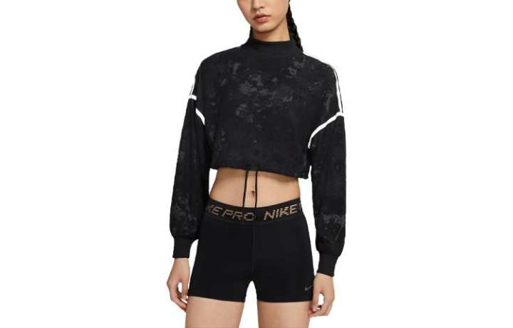 Nike Nike Cropped Coats Women's Black/Dark Smoke Gray/Reflective Black Stand Collar Moderate