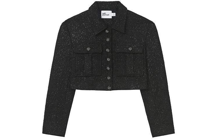 Self-portrait Self portrait Cropped Coat Women's Classic Black