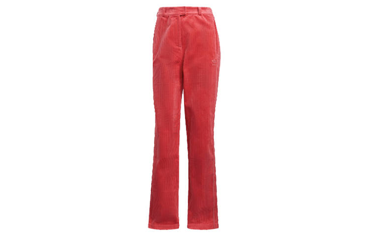 Adidas Originals Knitted Sweatpants Women's Pink Moderate Straight Fit Pants