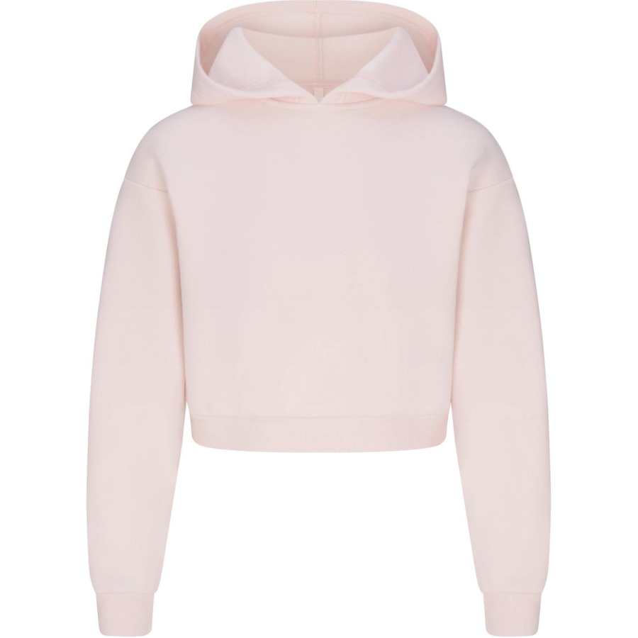 Skims SS25 COTTON FLEECE SHRUNKEN HOODIE Sweatshirt Women's BARELY PINK/Light Pink