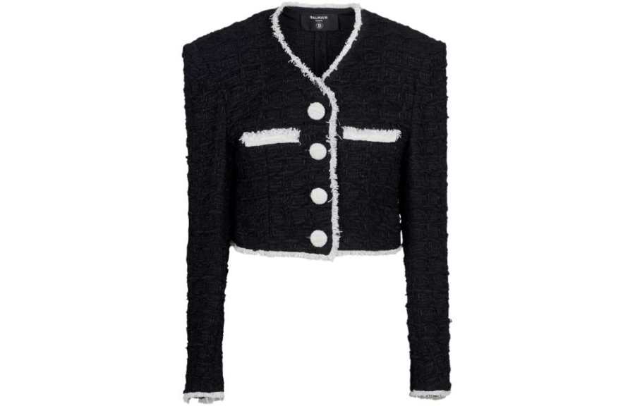 BALMAIN BALMAIN FW22 Cropped Coat Women's Black