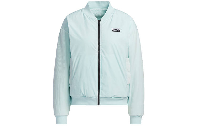 Adidas Originals RYV Velvet Jackets Women's Cool Mint Green Baseball Collar Moderate