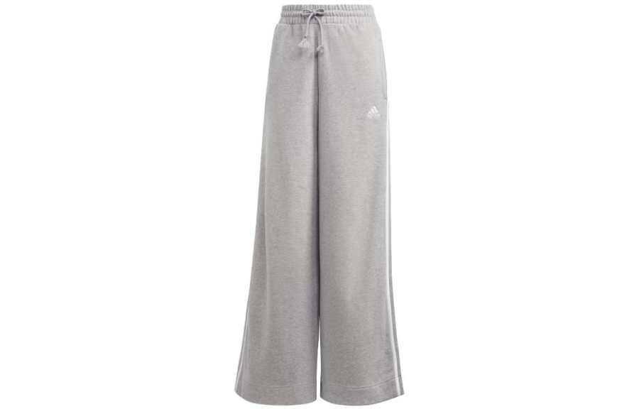 Adidas Adidas Essentials 3 Stripes French Terry Wide Pants Casual Pants Women's Gray