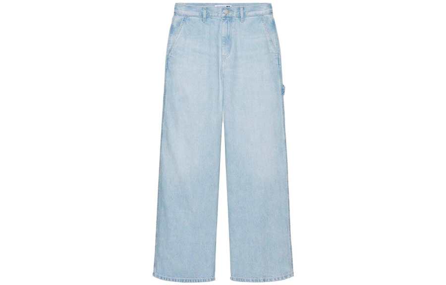 UNIQLO X JW Anderson Uniqlo Jw Anderson Co Branded Series Casual Pants Women's Sky Blue Moderate Straight Fit Pants