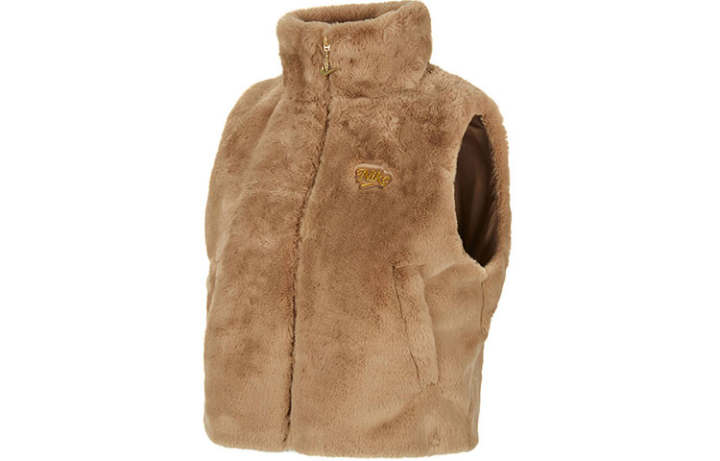 Nike Nike Sportswear Women's Embroidered Logo Full-Zip Stand Collar Vest Brown