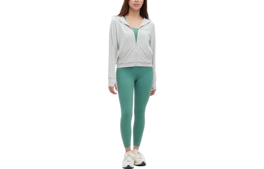 UNIQLO Sun Protection Clothing Women's White Hooded Moderate Straight Fit