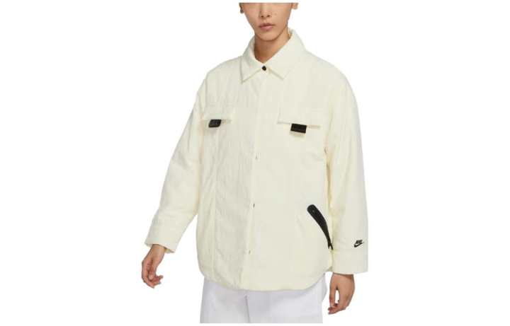 Nike Nike Puffer Jackets Women's Ecru Lapel Moderate