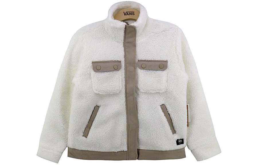 Vans Velvet Jackets Women's White Stand Collar Moderate