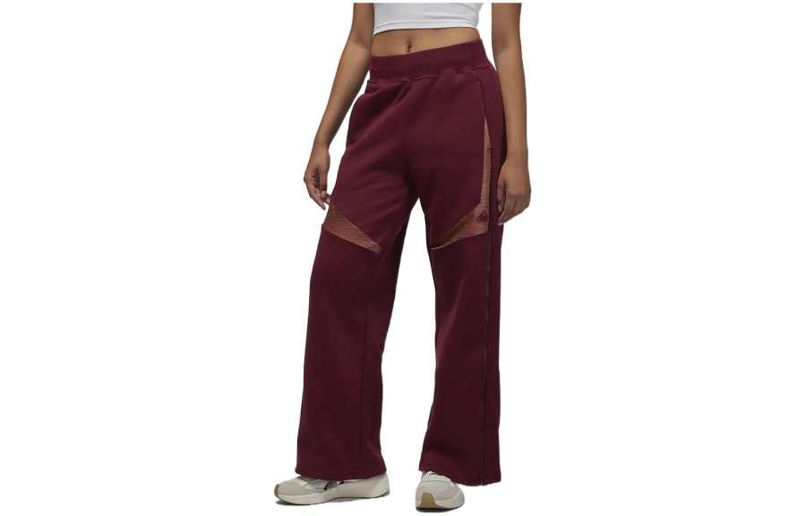 Jordan Jordan Knitted Sweatpants Women's Cherry Red Moderate Wide Leg Pants