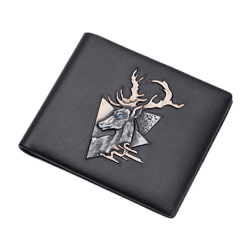 SEPTWOLVES SEPTWOLVES Top Grain Cow Leather Wallet Men's Black
