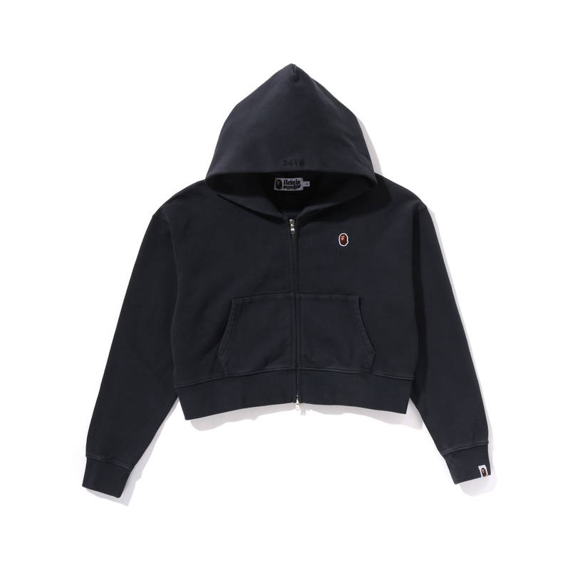 A BATHING APE Bape Women's Pigment Dyed One Point Cropped Zip Hoodie Pink