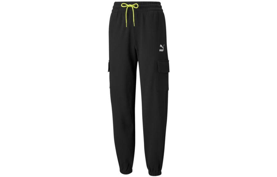 PUMA Knitted Sweatpants Women's Black Moderate Straight Fit Pants