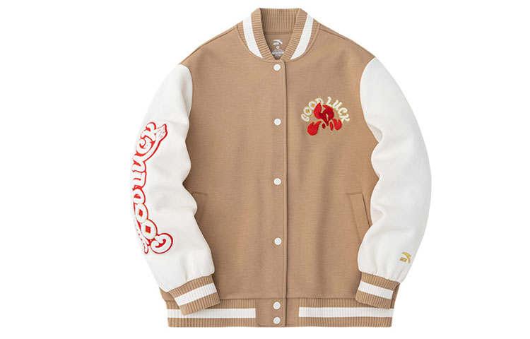 Anta Sports Life Collection Baseball Jacket Women's Camel Milk Tea