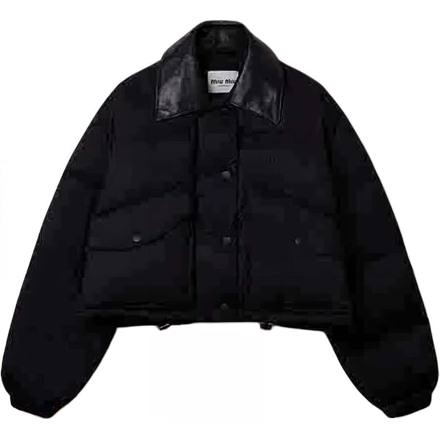MIU MIU Miu Miu 2000s logo leather down jacket