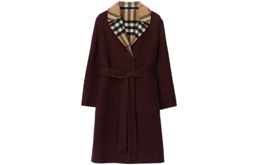 Burberry Coats Women's Plum Red