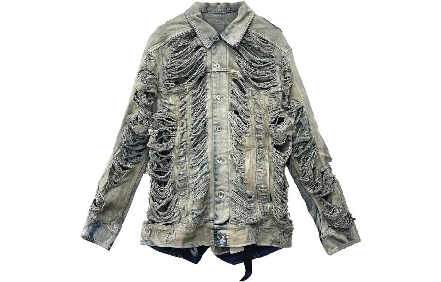 Rick Owens DRKSHDW Jumbo Worker Ripped Denim Jacket